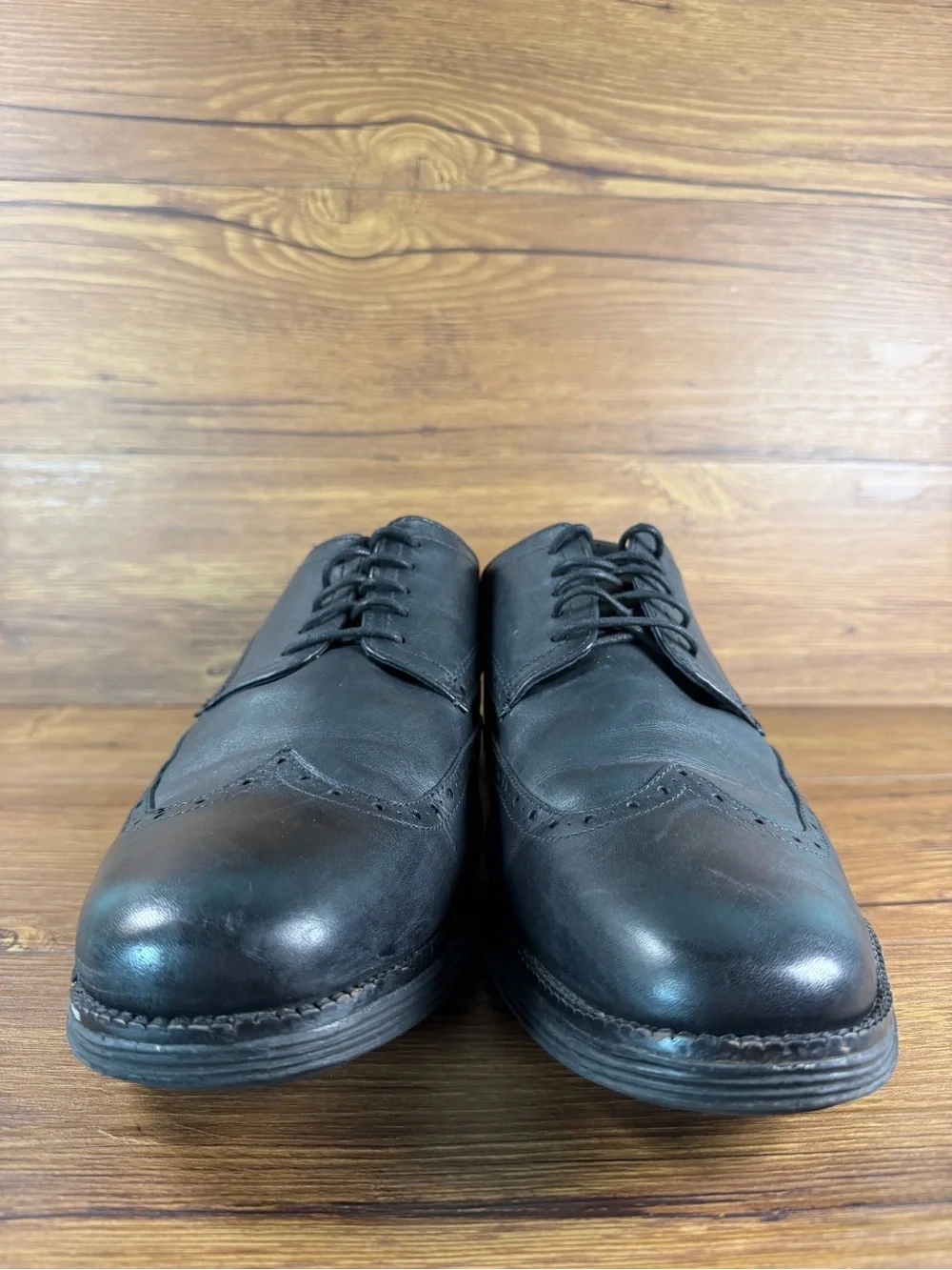 Mens Cole Haan Original Grand Black Leather Wingtips Shoes Men’s Size 15 WIDE